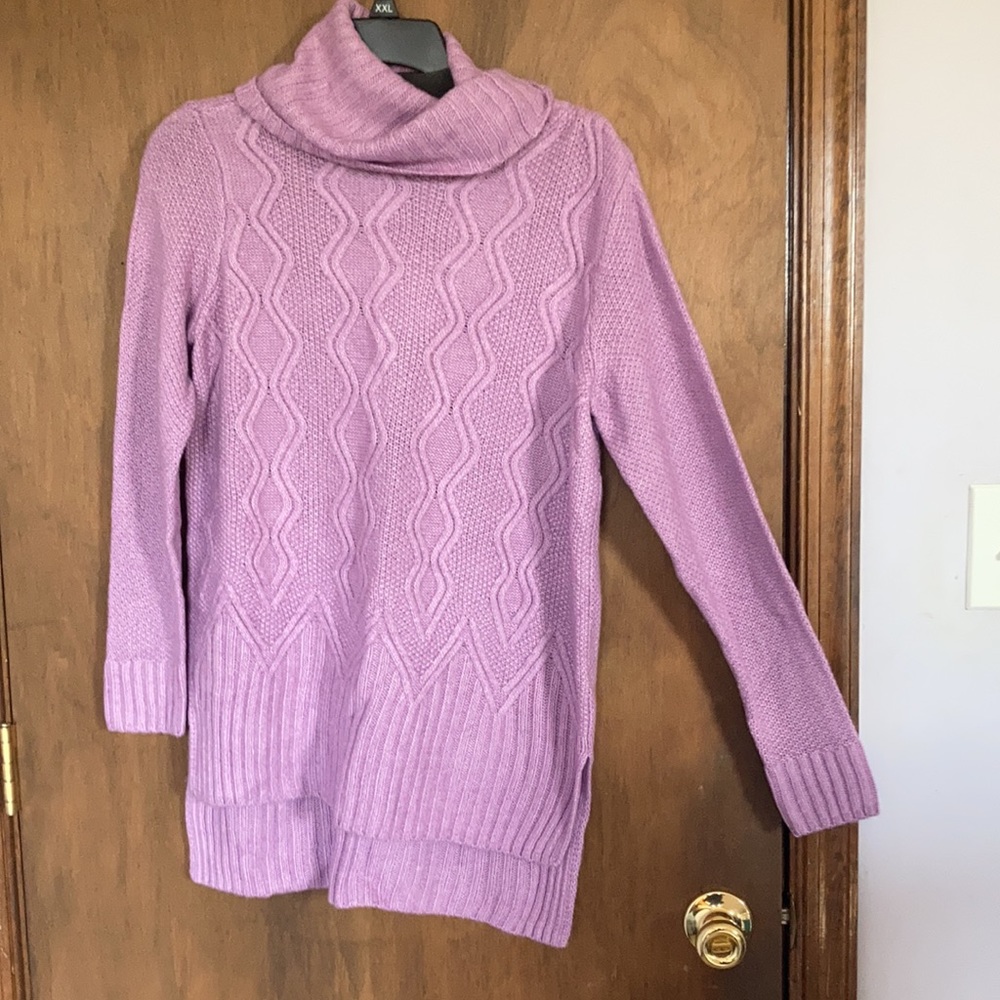 Sonoma sweater cowlneck supersoft tunic lavender casual boho office M - Picture 13 of 17